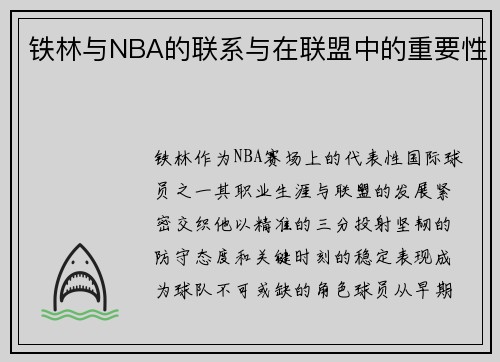 铁林与NBA的联系与在联盟中的重要性